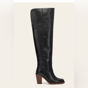 NWB CORINNE OVER THE KNEE BOOT. BLACK LEATHER. SIZE 7.5. STEAL!